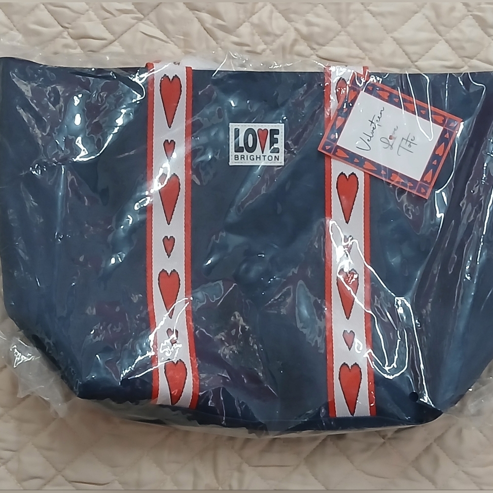 Brighton Navy Velveteen Love Tote